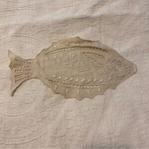 Linen Fish Tabletop Table Setting Decor 9x4